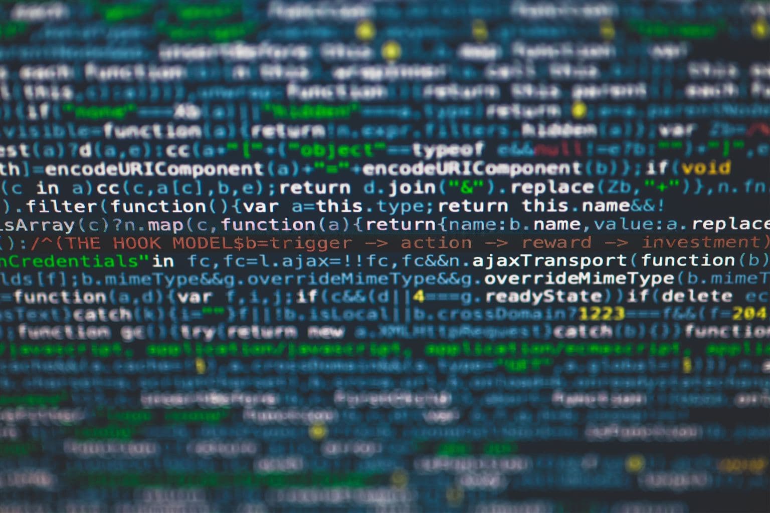Programming code on a screen